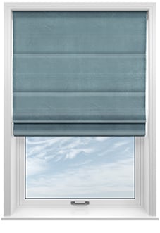 Ultra Luxe Velvet, Blue Cloud - Motorised Roman Blind
